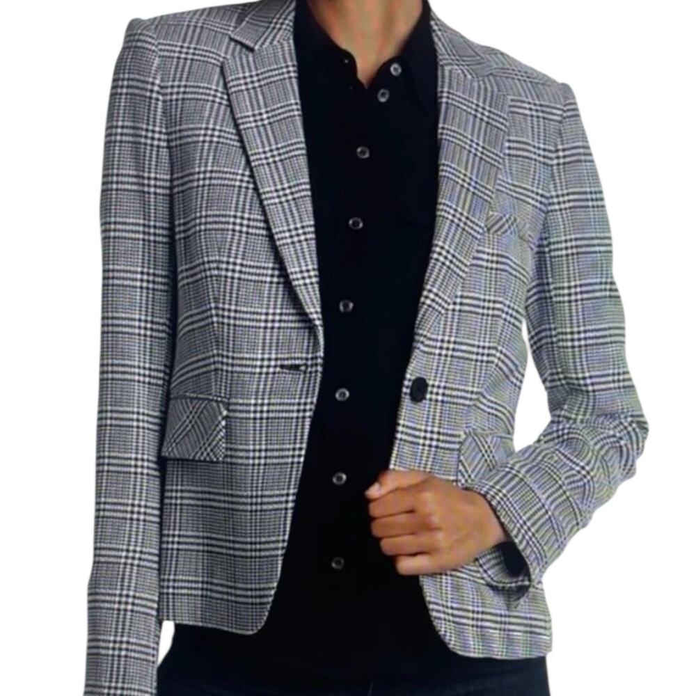 Veronica Beard Schoolboy Leo Dickey Blazer Navy Plaid Jacket Size 6